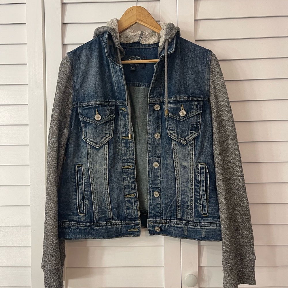 Silver jean and jacket with super soft and comfy sleeves and hood